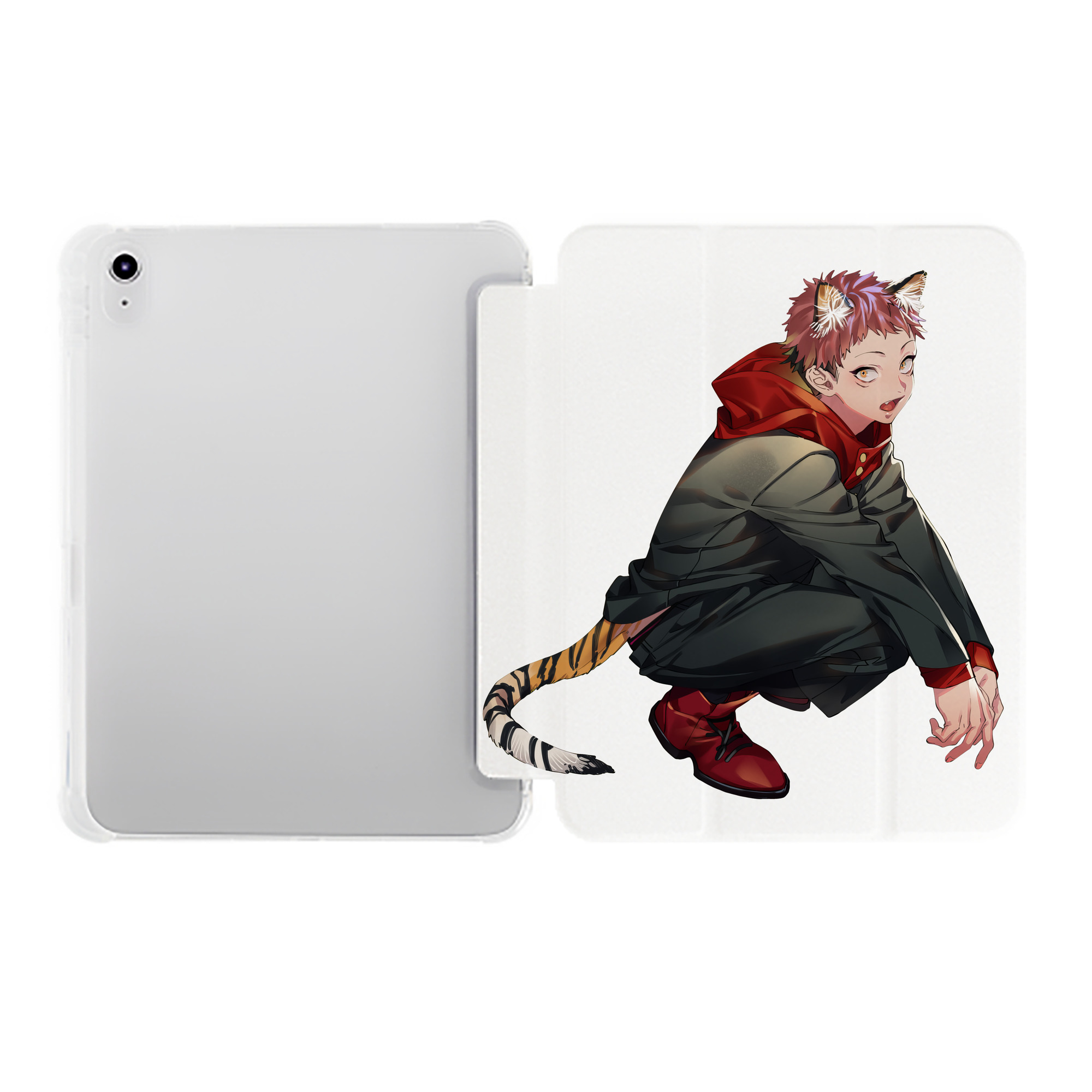 （画像用） 呪術廻戦 Jujutsu Kaisen IPad ケース ペン収納付き 三つ折りスタンド PUレザー×シリコン 対応機種9.5/10.5/10.9インチ